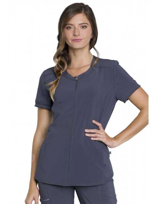 Blouse médicale femme Antibactérienne, Cherokee, Collection "Infinity" (CK810A) gris anthracite face