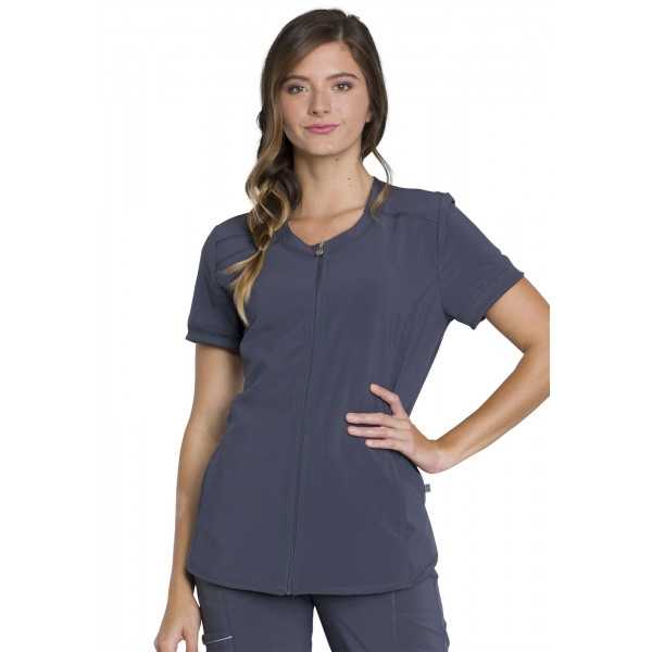 Blouse médicale femme Antibactérienne, Cherokee, Collection "Infinity" (CK810A) gris anthracite face