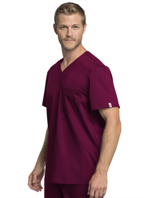 Tunique médicale homme, Cherokee "Revolution " (WW755AB) bordeaux droite