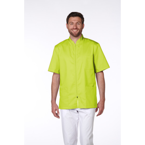 Blouse Médicale Homme Trendy, couleur Citron Vert, vue de face, Camille Lavandie (047)