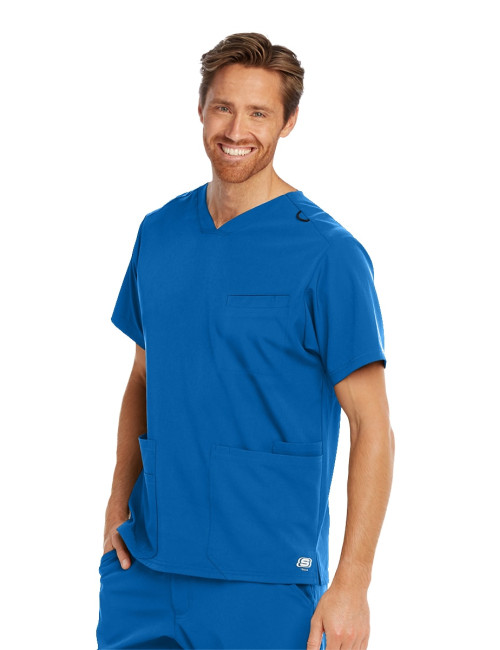 Blouse médicale homme, couleur bleu royal vue de face, collection "Skechers" (SKT020-)