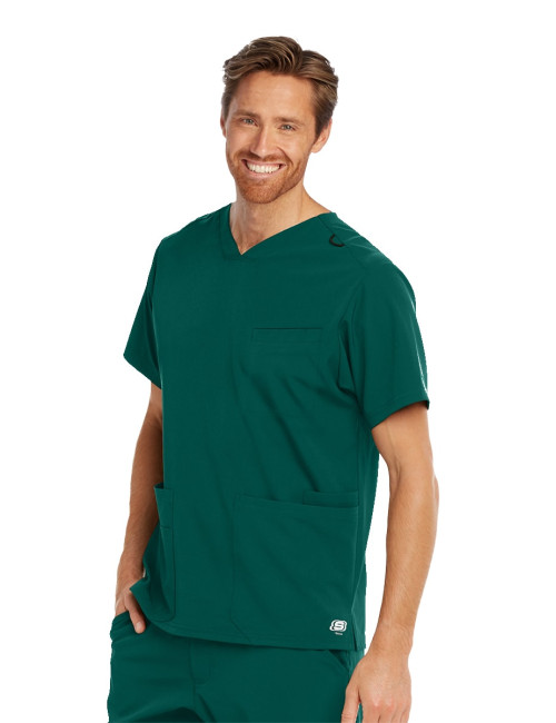 Blouse médicale homme, couleur vert chirurgien vue de face, collection "Skechers" (SKT020-)