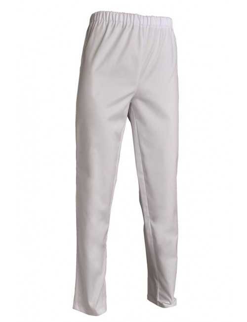 Pantalon médical blanc Poly/Coton Unisexe, SNV (ADLX00000) couleur blanc poly/coton face
