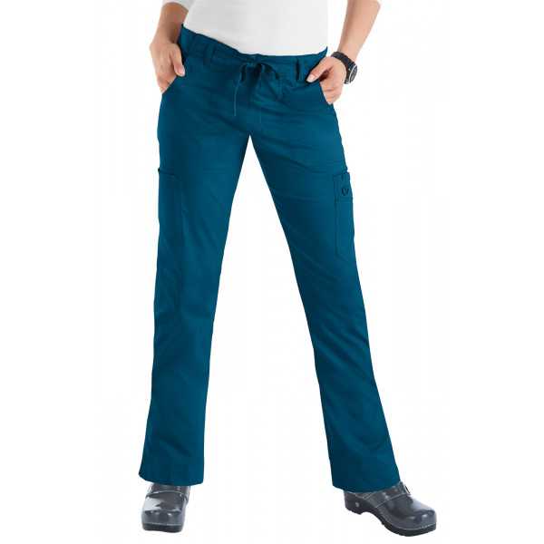 Pantalon médical Femme Koi "Lindsey", collection "Koi Stretch" (710-) vert caraibe face