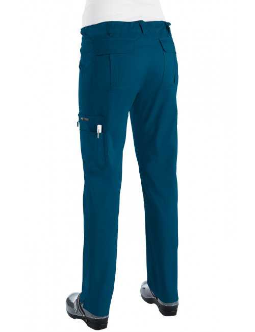 Pantalon médical Femme Koi "Lindsey", collection "Koi Stretch" (710-) vert caraibe dos