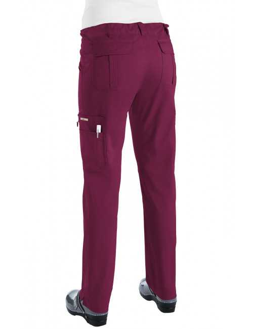 Pantalon médical Femme Koi "Lindsey", collection "Koi Stretch" (710-) bordeaux dos