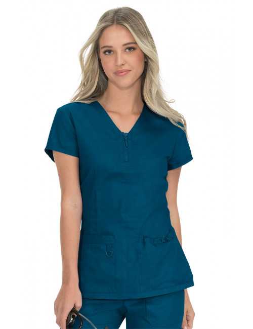 Blouse médicale Femme Koi "Mackenzie", collection "Koi Stretch" (204-) vert caraibe face