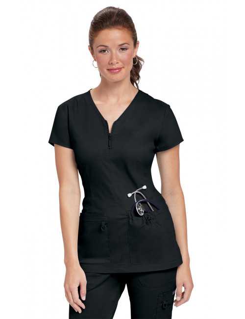 Blouse médicale Femme Koi "Mackenzie", collection "Koi Stretch" (204-) noir face