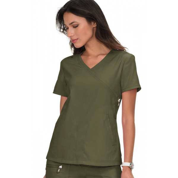 Blouse médicale Femme Koi "Philosophy", collection "Koi Lite" (316-) kaki face