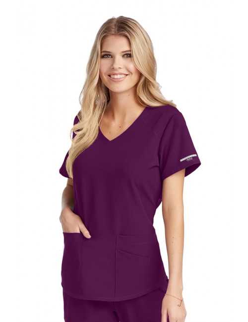 Blouse médicale femme, collection "Skechers" (SK101-) bordeaux face