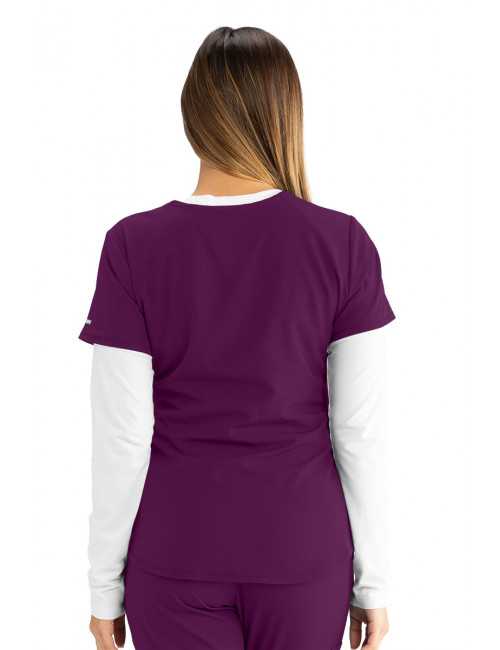 Blouse médicale femme, collection "Skechers" (SK101-) bordeaux dos