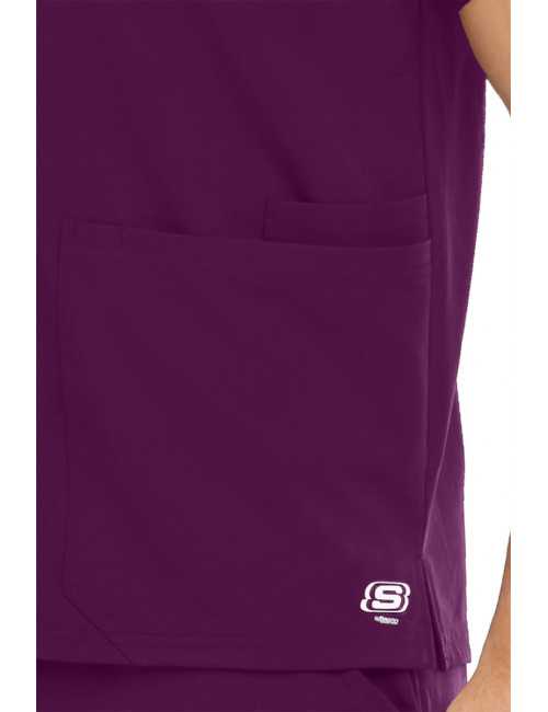 Blouse médicale homme, collection "Skechers" (SKT020-) bordeaux détail