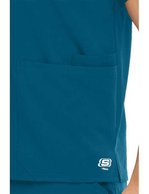 Blouse médicale homme, collection "Skechers" (SKT020-) vert caraibe détail