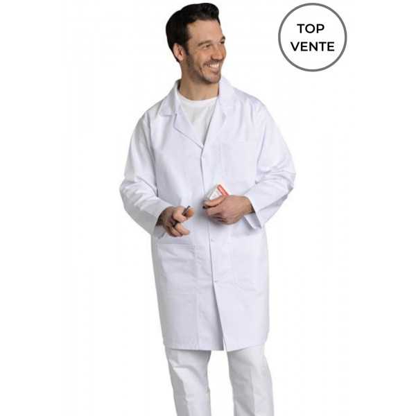 Blouse médicale Homme blanche manches longues Poly/Coton Xavier, SNV (XAVLP00300) top