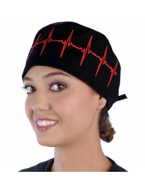 Medical cap "Red Heartbeat" (210-8799)