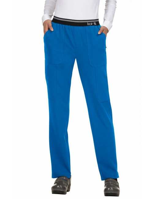 Pantalon médical Femme Koi "On the Run", collection Koi Next Gen (738) bleu royal face