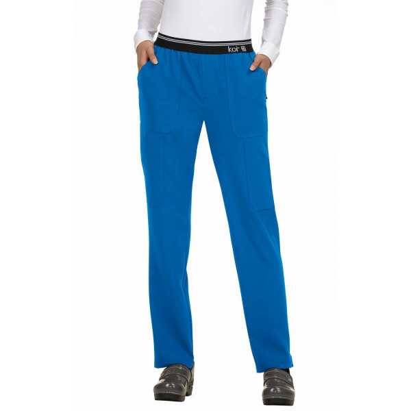 Pantalon médical Femme Koi "On the Run", collection Koi Next Gen (738) bleu royal face