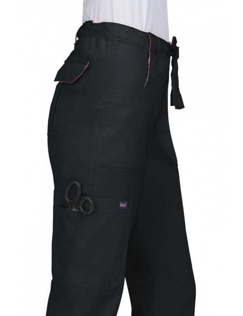 Pantalon médical Femme Koi "Sydney", collection Koi Stretch (753) noir détail