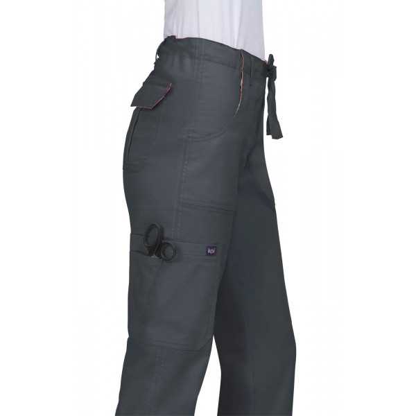 Pantalon médical Femme Koi "Sydney", collection Koi Stretch (753) gris détail