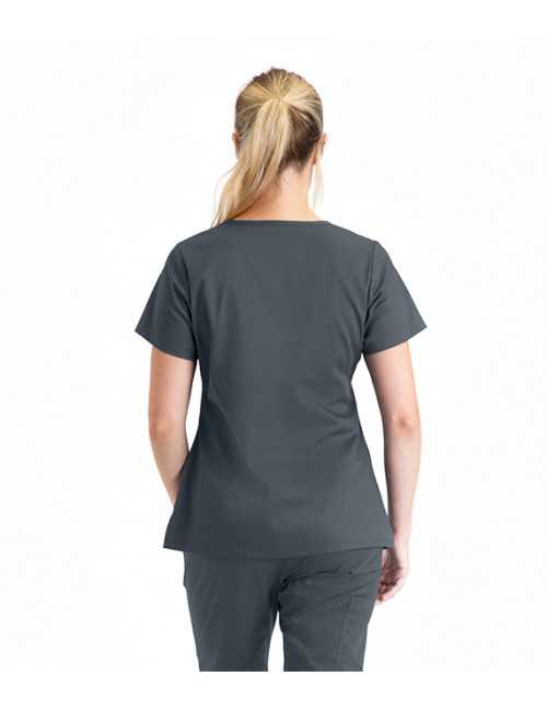 Blouse médicale 3 poches Femme, collection "Barco One Essentials" (BE001) gris dos