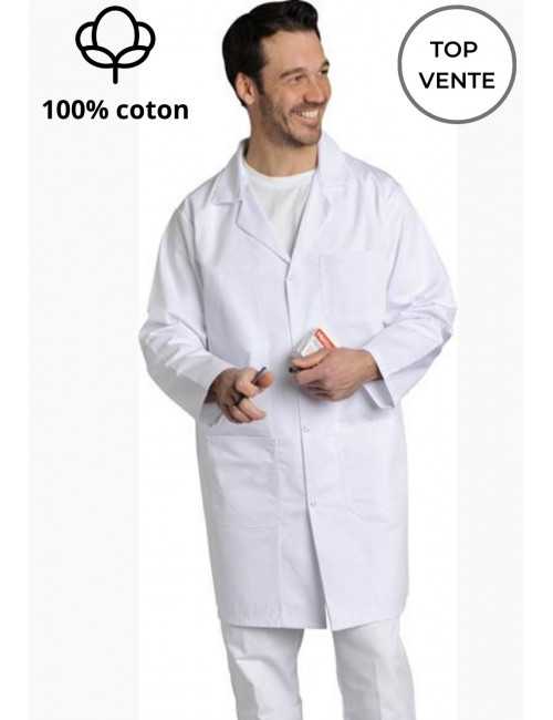 Bata de laboratorio de manga corta para hombre, vestido de médico