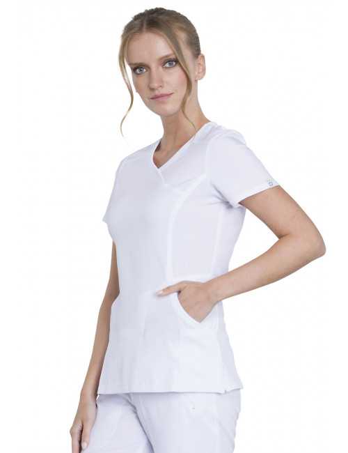 Cache-cœur femme antimicrobien, Cherokee collection "Infinity" (2625A), couleur blanc, vue droite