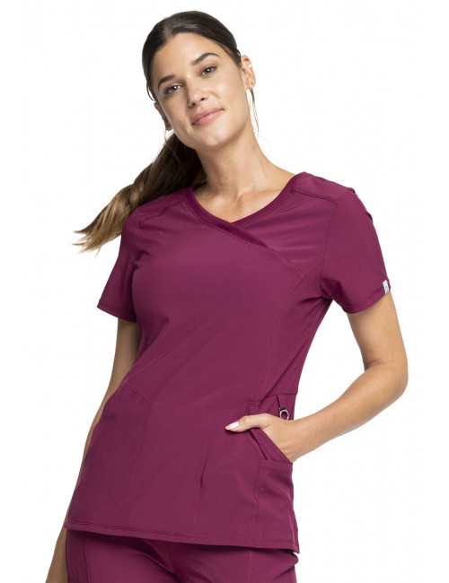 Blouse Médicale Femme Antibactérienne Cherokee, Collection "Infinity" (2625A) bordeaux face