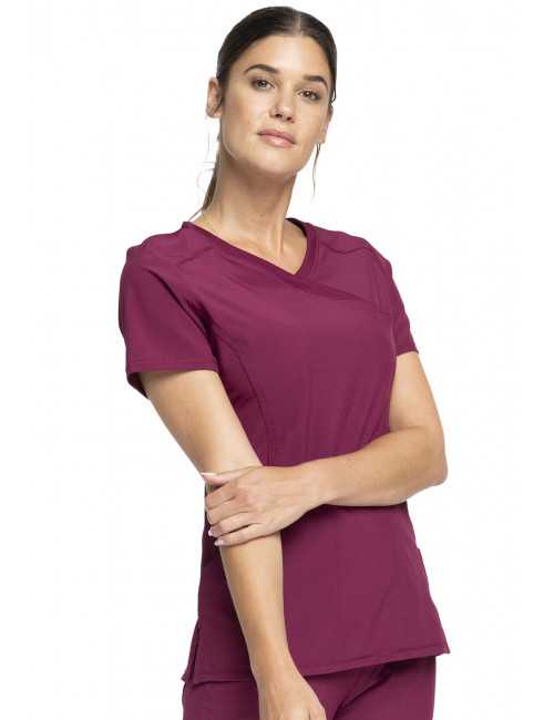 Blouse Médicale Femme Antibactérienne Cherokee, Collection "Infinity" (2625A) bordeaux droite