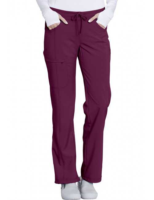 Pantalon médical élastique Femme Antimicrobien, Cherokee, Collection "Infinity" (1123A) bordeaux face