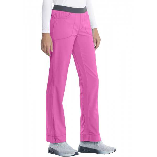 Pantalon médical élastique Femme Antimicrobien, Cherokee, Collection "Infinity" (1124A) fuschia gauche