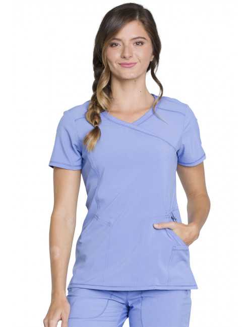 Blouse Médicale Femme Antibactérienne Cherokee, Collection "Infinity" (2625A) bleu ciel face