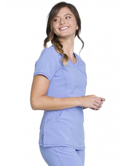 Blouse Médicale Femme Antibactérienne Cherokee, Collection "Infinity" (2625A) bleu ciel droite