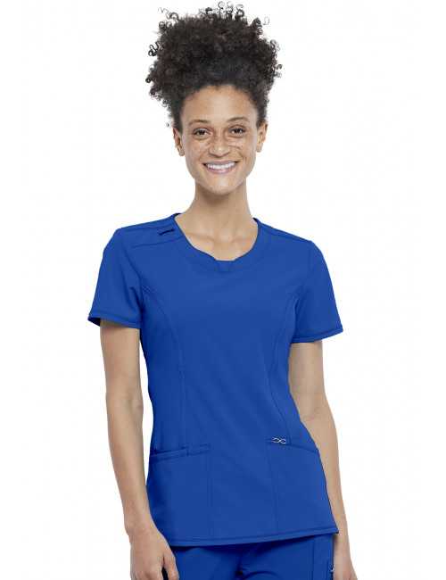 Blouse médicale antimicrobienne Femme Col rond, Cherokee, Collection "Infinity" (2624A) bleu royal face