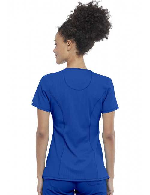 Blouse médicale antimicrobienne Femme Col rond, Cherokee, Collection "Infinity" (2624A) bleu royal dos