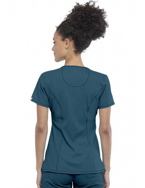 Blouse médicale antimicrobienne Femme Col rond, Cherokee, Collection "Infinity" (2624A) vert caraibe dos