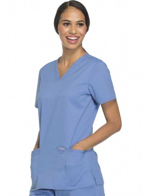 Blouse médicale Femme Col V, Cherokee, Collection "Revolution" (WWE620) bleu ciel gauche