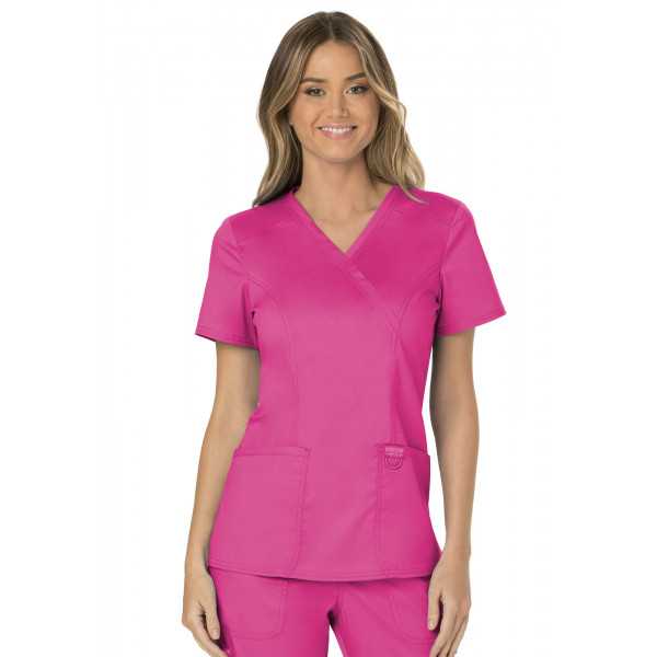 Blouse médicale Femme Cache Coeur, Cherokee, Collection "Revolution" (WWE610) rose face