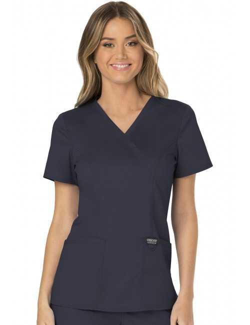 Blouse médicale Femme Cache Coeur, Cherokee, Collection "Revolution" (WWE610) gris anthracite face