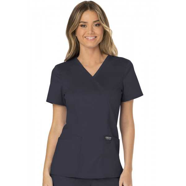 Blouse médicale Femme Cache Coeur, Cherokee, Collection "Revolution" (WWE610) gris anthracite face