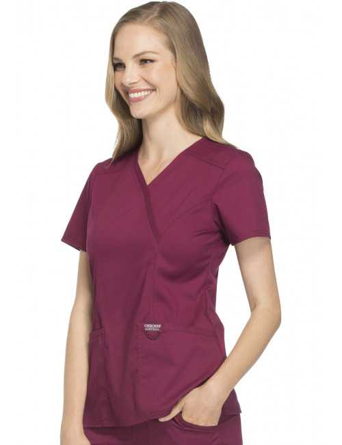 Blouse médicale Femme Cache Coeur, Cherokee, Collection "Revolution" (WWE610) bordeaux droite