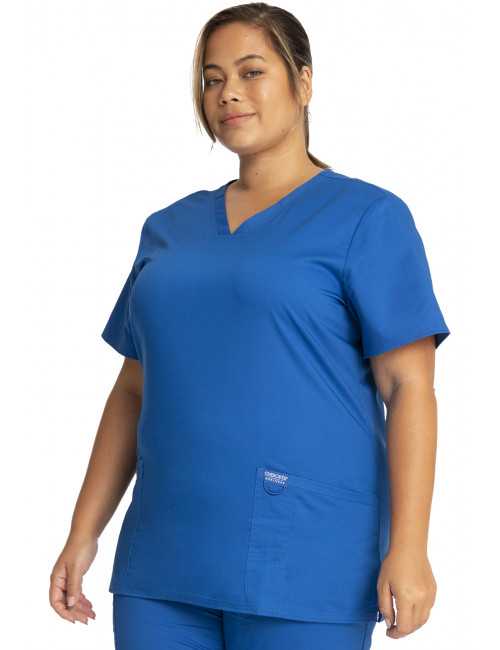 Blouse médicale Femme Col V, Cherokee, Collection "Revolution" (WWE620) bleu royal droite