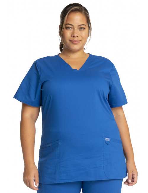 Blouse médicale Femme Col V, Cherokee, Collection "Revolution" (WWE620) bleu royal gauche