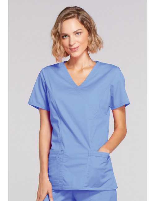 Blouse médicale Femme, Cherokee, collection "Core Stretch" (4728) bleu ciel face