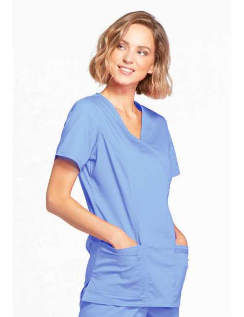 Blouse médicale Femme, Cherokee, collection "Core Stretch" (4728) bleu ciel gauche