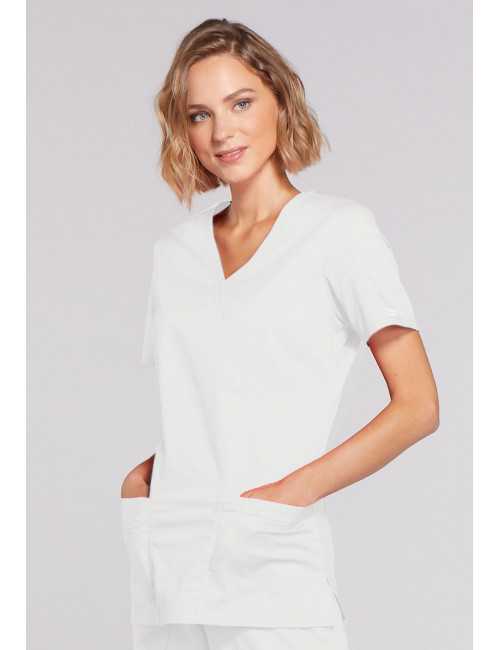 Blouse médicale Femme, Cherokee, collection "Core Stretch" (4728) blanc droite