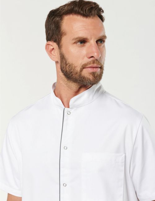 Blusa de hombre de polialgodón, con botones a presión (WK505)