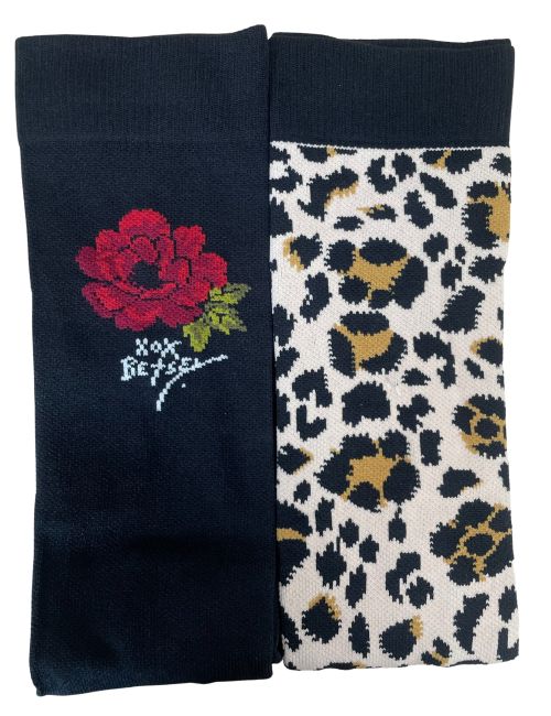 Chaussettes de compression léopard et fleurs Koi (BA178-FCBT)