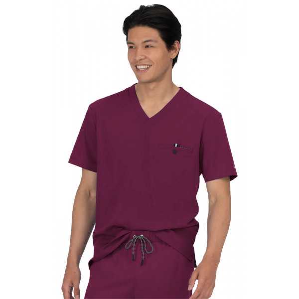 Blouse médicale Homme Koi "On call", collection Koi Next Gen (671) bordeaux coté