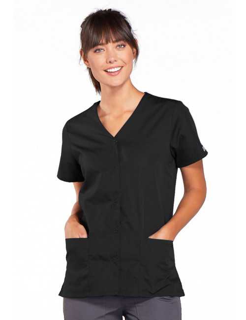  Camisas de uniforme para mujer, blusa de manga corta con cuello  en V, bolsillos, camisas Médicas, B1#negro, XXL : Ropa, Zapatos y Joyería