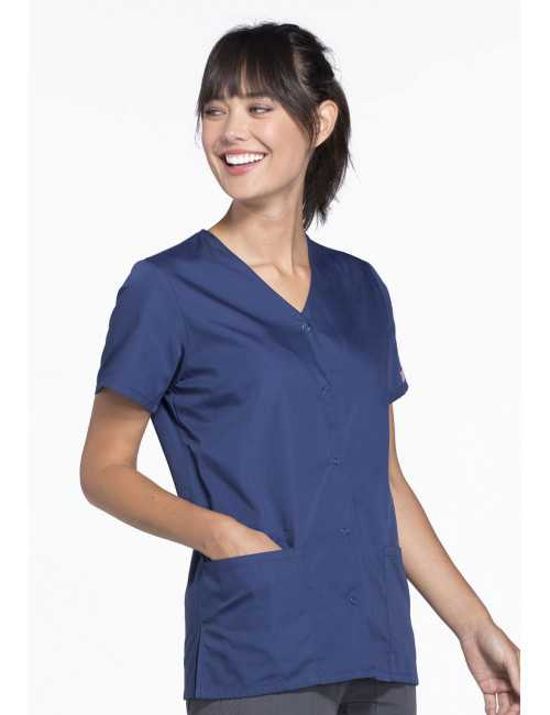Blouse médicale Femme boutons pression, Cherokee Workwear Originals (4770) bleu marine gauche
